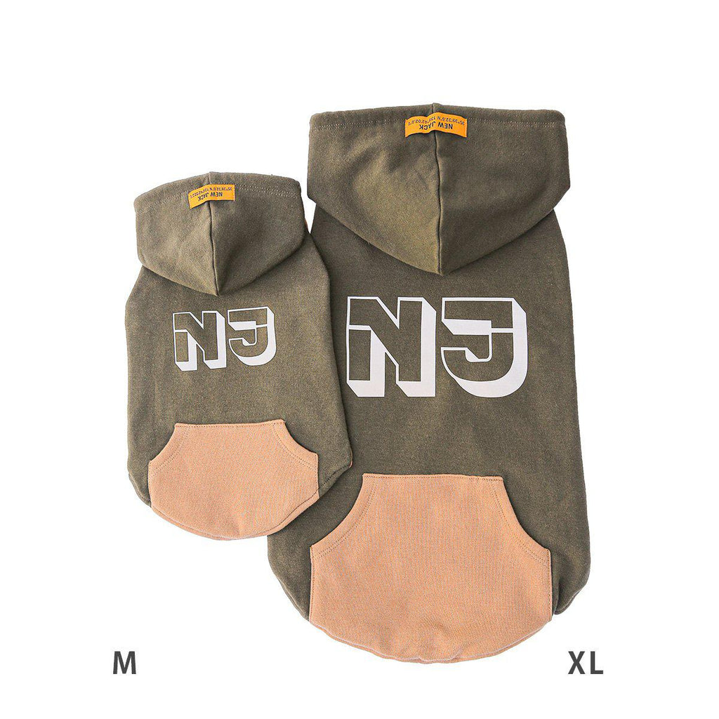 ワンホール裏起毛フーディー(KHAKI)