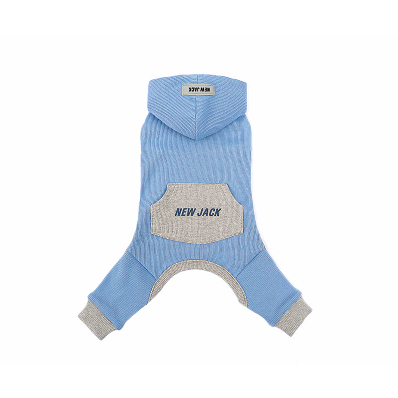 ワンホールストレッチフードロンパース(Sky Blue)