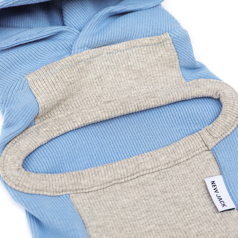 ワンホールストレッチフードロンパース(Sky Blue)