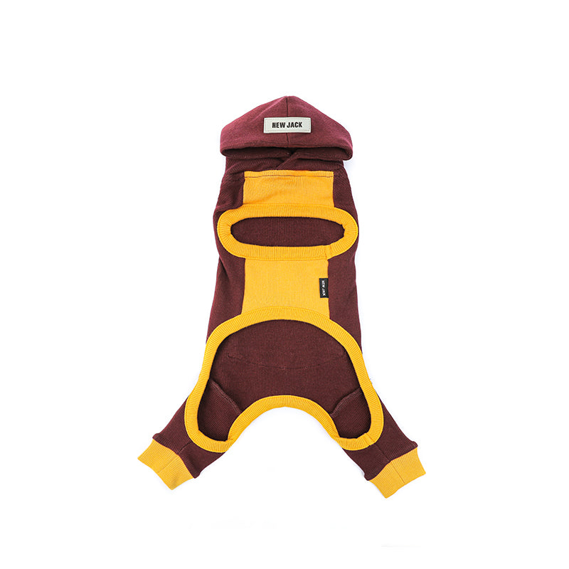 ワンホールストレッチフードロンパース(Wine)