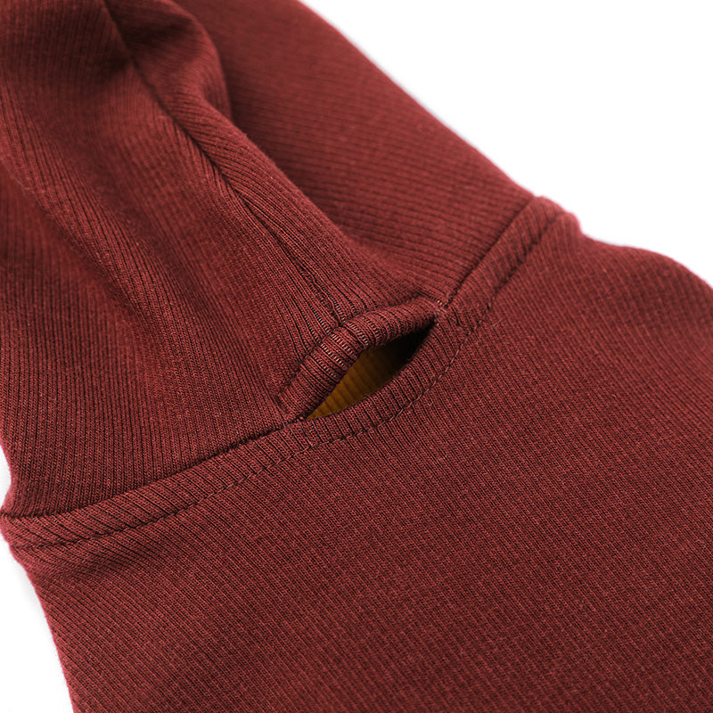 ワンホールストレッチフードロンパース(Wine)