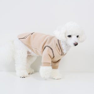 ステッチ裏起毛パーカー(ベージュ)